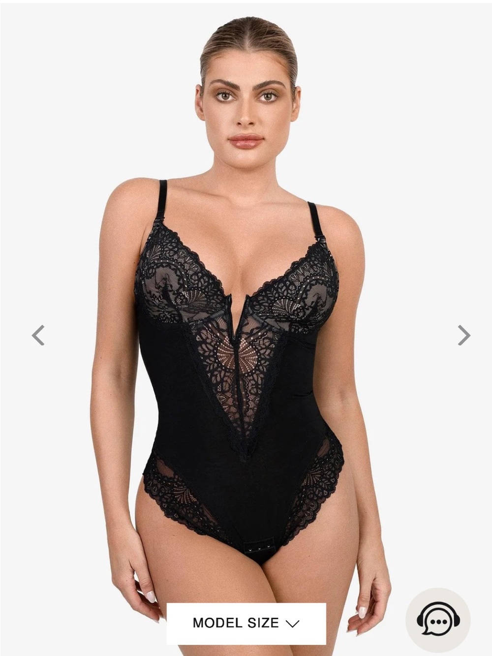 New Popilush The Lace Shapewear Bodysuit Black